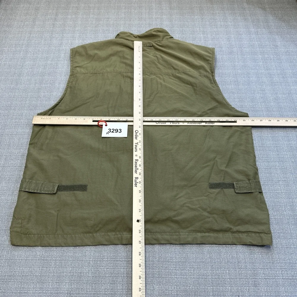 Khaki's by Arrow Fishing Vest Mens XL Green Utility Outdoor Safari Lined Pockets